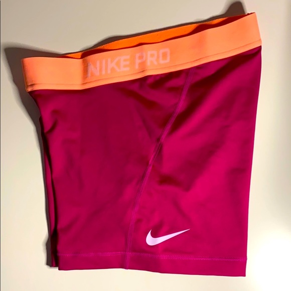 Nike Pants - Nike Dri-fit athletic shorts (fuchsia and peach)